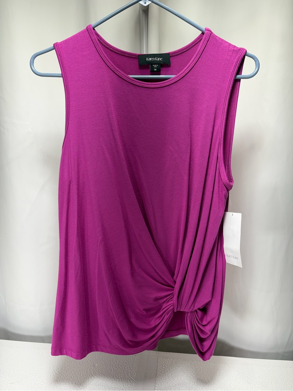 Karen Kane Fuchsia Twist-Front Sleeveless Tank 4503